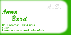 anna bard business card